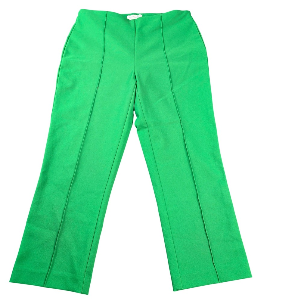 Rachel Zoe Women's Green High Rise Front Seam Straight Leg Trousers Size 8
